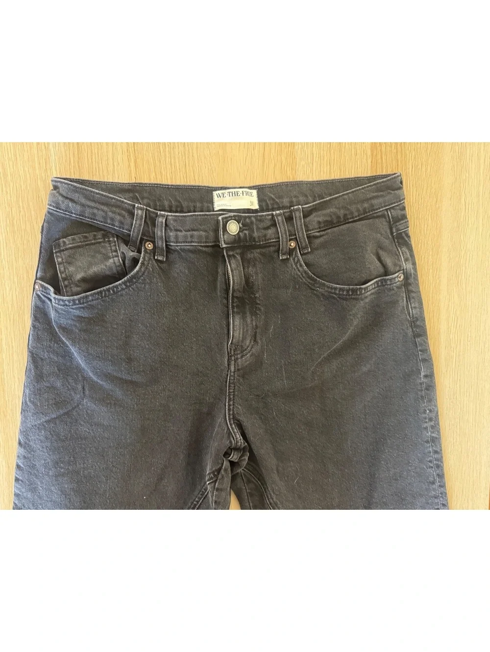 Free People Risk Taker high rise straight Jean Black size 31